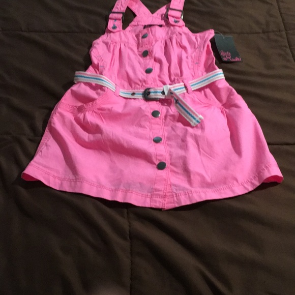 Pink button down dress with belt - Picture 2 of 4
